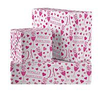 Hunts England - 2 Sheets Of 21st Birthday Fabulous Luxury Wrapping Paper For Her - Includes 2 Gift Tags - Age 21 Female Folded Gift Wrap - Still Totally Fabulous Collection - Age Twenty One Gift Wrap