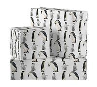 Hunts England - 2 Sheets Of Penguins Birthday Fun Wrapping Paper For Him Or Her - Includes 2 Gift Tags - Iconic Collection - Animal Gift Wrap For Boys, Girls, Kids, Men, Women, etc.