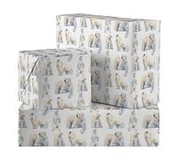 Hunts England - 2 Sheets Of Polar Bear Birthday Fun Wrapping Paper For Him Or Her - Includes 2 Gift Tags - Iconic Collection - Animal Gift Wrap For Boys, Girls, Kids, Men, Women, etc.