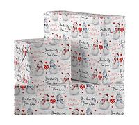 Hunts England - 2 Sheets Of Romantic Snowman Fun Christmas Wrapping Paper - Includes 2 Gift Tags - Festive Collection - True Love Christmas Wrapping Paper For Boyfriend, Girlfriend, Partner, etc.