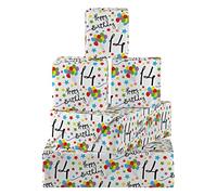 Hunts England - 5 Sheets Of 14th Birthday Fun Wrapping Paper For Boy/Girl - Includes 5 Gift Tags - Age 14 Folded Gift Wrap For Him/Her - Iconic Collection - Colourful Age Fourteen Gift Wrap