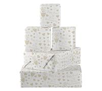 Hunts England - 5 Sheets Of 30th Pearl Wedding Anniversary Fun Wrapping Paper - Includes 5 Gift Tags - Iconic Collection - For Husband, Wife, Couple, Friends, etc. - 30 Years