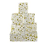 Hunts England - 5 Sheets Of 50th Golden Wedding Anniversary Fun Wrapping Paper - Includes 5 Gift Tags - Iconic Collection - For Husband, Wife, Couple, Friends, etc. - 50 Years