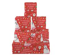 Hunts England - 5 Sheets Of Best Mummy Ever Fun Christmas Wrapping Paper - Includes 5 Gift Tags - Iconic Collection - From Children/Toddlers - Folded Xmas Gift Wrap From Son/Daughter