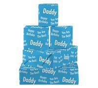 Hunts England - 5 Sheets Of Daddy Birthday Fun Wrapping Paper From Young Child - Includes 5 Gift Tags - Daddy Male Folded Gift Wrap - Urban Colour Collection - Gift Wrap From Son/Daughter