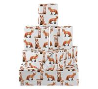 Hunts England - 5 Sheets Of Fox Birthday Fun Wrapping Paper For Him Or Her - Includes 5 Gift Tags - Countryside Collection - Animal Gift Wrap For Boys, Girls, Kids, Men, Women, etc.