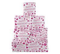 Hunts England - 5 Sheets Of Mum Birthday Fabulous Fun Wrapping Paper For Her - Includes 5 Gift Tags - Mum Female Folded Gift Wrap - Still Totally Fabulous Collection - Mum Gift Wrap