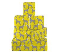 Hunts England - 5 Sheets Of Schnauzer Dog Birthday Fun Wrapping Paper For Men/Women - Includes 5 Gift Tags - Folded Gift Wrap - Iconic Collection - For Son, Daughter, Mum, Wife, etc.