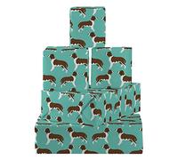 Hunts England - 5 Sheets Of Springer Spaniel Dog Birthday Fun Wrapping Paper For Men/Women - Includes 5 Gift Tags - Folded Gift Wrap - Iconic Collection - For Son, Daughter, Mum, Wife, etc.