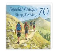 Hunts England - 70th Cousin Walking Birthday Card - Milo's Gallery - Age 70 Walkers Fun Birthday Card For Cousin - Birthday Card For 70 Year Old Hiking Fan - Age Seventy - For Him, Her