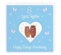 Hunts England - 8th Anniversary Card For Him Or Her - 8 Years - Bronze Anniversary - Romantic Meadows - Fun Card - Eighth Anniversary Card For Couples, Boyfriend, Girlfriend, Husband, Wife, etc.
