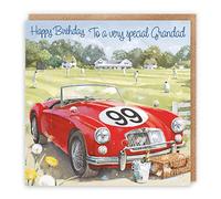 Hunts England - 99th Grandad Classic Sports Car Birthday Card - 99 - To A Very Special Grandad - Artistic Car Birthday Card - Milo's - Cricket Match