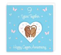 Hunts England - 9th Anniversary Card For Him Or Her - 9 Years - Copper Anniversary - Romantic Meadows - Fun Card - Ninth Anniversary Card For Couples, Boyfriend, Girlfriend, Husband, Wife, etc.