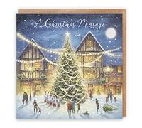 Hunts England - A Christmas Message Luxury Christmas Card - 'Christmas Eve' - A Christmas Message - Milo's Gallery Collection - For Him, Her, Men, Women, Friends, Family, etc.