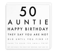 Hunts England - Auntie 50th Funny Birthday Card - 50 Auntie - Happy Birthday - Fun Birthday Card - Letters Collection