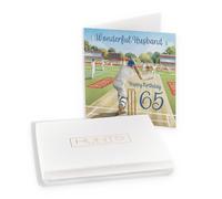 Hunts England - Boxed 65th Husband Cricket Birthday Card - Milo's - Age 65 Birthday Card For Husband - For 65 Year Old Cricket Fan - Age Sixty Five - In Keepsake Box