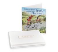 Hunts England - Boxed 70th Brother Road Cycling Birthday Card - Hill Climb - Road Bikes - Milo's - Age 70 Birthday Card For Brother - Age Seventy - In Keepsake Box