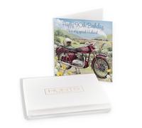 Hunts England - Boxed 90th Husband Birthday Card - Happy 90th Birthday - To A Very Special Husband - Classic Motorcycle - Card - Milo's - In Keepsake Box