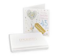 Hunts England - Boxed Brother And Sister-in-Law 45th Anniversary Card - 45 Years - Contemporary Hearts - Gold Foil - 45th Anniversary Card - Milo's - Card In Keepsake Box