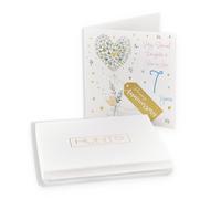 Hunts England - Boxed Daughter And Son-in-Law 7th Anniversary Card - 7 Years - Contemporary Hearts - Gold Foil - 7th Anniversary Card For Daughter And Son In Law - Milo's - Card In Keepsake Box