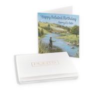 Hunts England - Boxed Fly Fishing Fun Belated Birthday Card For Him - Milo's - Belated Sport Birthday Card - For Boys, Men, Husband, Dad, Grandad - In Keepsake Box