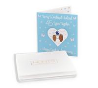 Hunts England - Boxed Husband 45th Anniversary Card - 45 Years - Sapphire Anniversary - Romantic Meadows - 45th Anniversary Card For Husband - Card In Keepsake Box