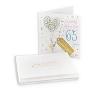 Hunts England - Boxed Mum And Dad 65th Anniversary Card - 65 Years - Contemporary Hearts - Gold Foil - 65th Anniversary Card For Mum And Dad - Milo's - Card In Keepsake Box