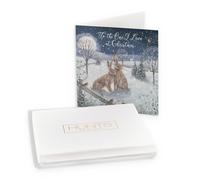 Hunts England - Boxed One I Love Christmas Card - 'Snowy Hares' - To The One I Love At Christmas - Milo's - For Boyfriend, Girlfriend, Husband, Wife, etc. - Card In Keepsake Box