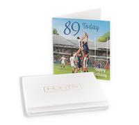 Hunts England - Boxed Rugby Fun 89th Birthday Card - Milo's - Age 89 Sport Birthday Card - For 89 Year Old Rugby Fan - Age Eighty Nine - In Keepsake Box