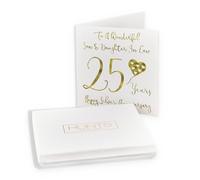 Hunts England - Boxed Son And Daughter In Law 25th Anniversary Card - To A Wonderful Son & Daughter In Law - 25 Years - Happy Silver Anniversary - Milano Collection - Card In Keepsake Box