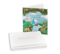 Hunts England - Boxed Son And Daughter In Law New Baby Boy Congratulations Card - Blue - Stork Holding New Baby - Jungle Collection - Card In Keepsake Box