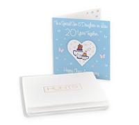 Hunts England - Boxed Son & Daughter-in-Law 20th Anniversary Card - 20 Years - China Anniversary - Romantic Meadows - Anniversary Card For Son And Daughter-in-Law - Card In Keepsake Box