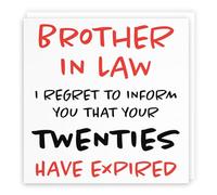 Hunts England - Brother In Law 30th Funny Birthday Card - Brother In Law - I Regret To Inform You That Your Twenties Have Expired - Retro Collection - Fun Card