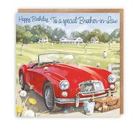 Hunts England - Brother-in-Law Classic Sports Car Birthday Card - To A Special Brother-in-Law - Male Artistic Car Birthday Card - Milo's - Cricket Match