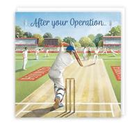Hunts England - Cricket After Operation Card For Him - Milo's Gallery - Sport Get Well Card - Feel Better Soon Speedy Recovery Card For Cricket Fans - For Boys, Men, Dad, Grandad, Friend