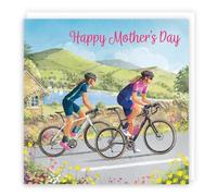 Hunts England - Cycling Fun Mother's Day Card - Milo's Gallery - Cyclist Mother's Day Card - Happy Mother's Day Card For Bike Fans, Women, Mum, Grandma