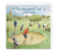 Hunts England - Dad Golfing Birthday Card - Golf Birthday - Milo's Gallery - Fun Card - Golfers For Dad - From Son/Daughter - Funny