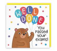 Hunts England - Exams Passed Congratulations Bears Card - Well Done - You Passed Your Exams! - Cute Bears Collection