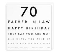 Hunts England - Father In Law 70th Funny Birthday Card - 70 Father In Law - Happy Birthday - Fun Rude Birthday Card - Letters Collection