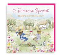 Hunts England - Floral Traditional Female Someone Special Retirement Card - Congratulations - Countryside Garden - Flowers, Pretty, Wine, Cat, Artistic - For Her, Women - Milo's Gallery