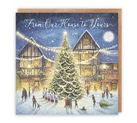 Hunts England - From Our House To Yours Christmas Card - 'Christmas Eve' - From Our House To Yours - Milo's Gallery Collection - For Him, Her, Couples, Friends, Family, etc.