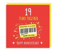 Hunts England - Funny 19th Wedding Anniversary Card - Reduced To Clear - Humorous, Joke, Cheeky, Fun - 19th Bronze, 19 Years - For Him, Her, Men, Women - Moments - 14.5 x 14.5 cm