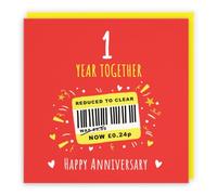 Hunts England - Funny 1st Wedding Anniversary Card - Reduced To Clear - Humorous, Joke, Cheeky, Fun - 1st Paper, 1 Year - For Him, Her, Men, Women - Moments - 14.5 x 14.5 cm