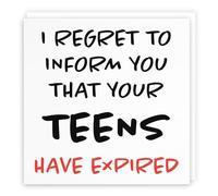 Hunts England - Funny 20th Birthday Card - Funny I Regret To Inform You That Your Teens Have Expired - For Him, Her, Women, Men, Son, Daughter, Friend, etc