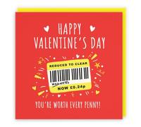 Hunts England - Funny Valentine’s Day Card - Reduced To Clear - Humorous, Joke, Cheeky, Fun - For Him, Her, Men, Women - Moments - 14.5 x 14.5 cm