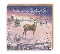 Hunts England - Goddaughter Christmas Card - 'The Stag' - To A Special Goddaughter - Card - Milo's Gallery Collection - Christmas Wording Inside - From Godfather/Godmother