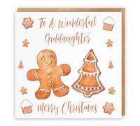 Hunts England - Goddaughter Christmas Card - To A Wonderful Goddaughter - Merry Christmas - Gingerbread Collection