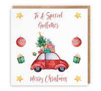 Hunts England - Godfather Christmas Card - To A Special Godfather - Christmas Holiday Collection