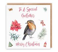 Hunts England - Godfather Christmas Card - To A Special Godfather - Merry Christmas - Festive Collection