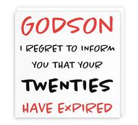 Hunts England - Godson 30th Funny Birthday Card - Godson - I Regret To Inform You That Your Twenties Have Expired - Retro Collection